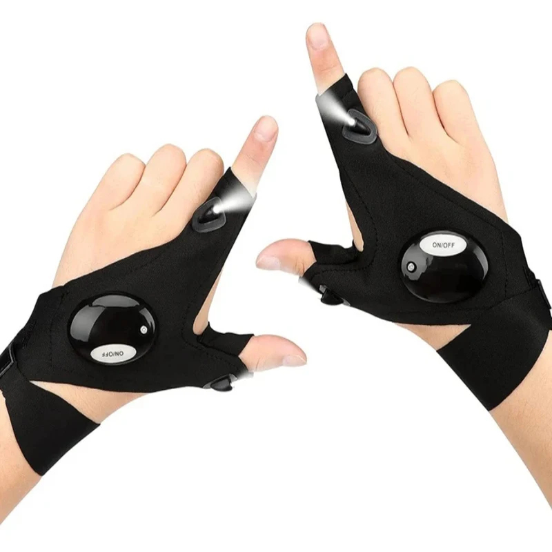 Fishing Equipment And Gear - 1/2/3Pair Fingerless LED Glove Flashlight Waterproof