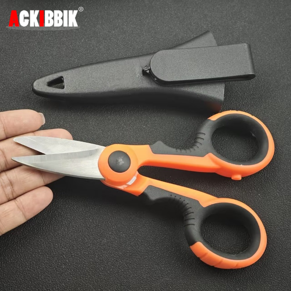 Fishing Pliers - 1pc Outdoor Fishing Scissor with Sheath