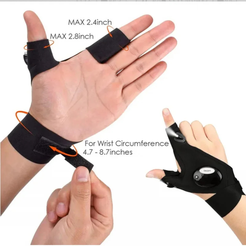1/2/3Pair Fingerless LED Glove - đánh giá và giá Fishing Equipment And Gear