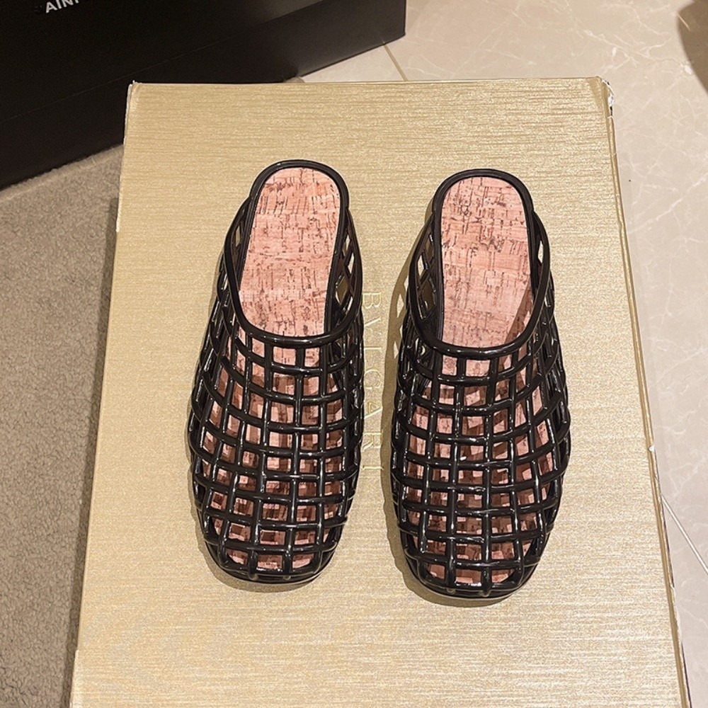 Round Toe PVC Crystal Slippers - đánh giá và giá Fishing Net