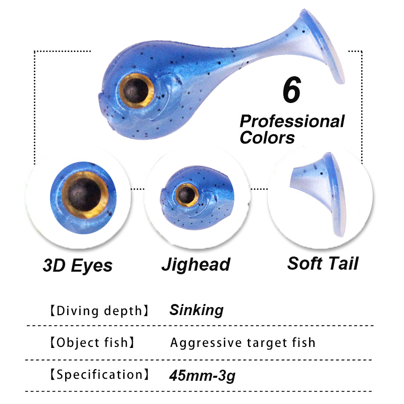YUCONG 6PCS Jighead Soft Baits - đánh giá và giá Jig Head Lure