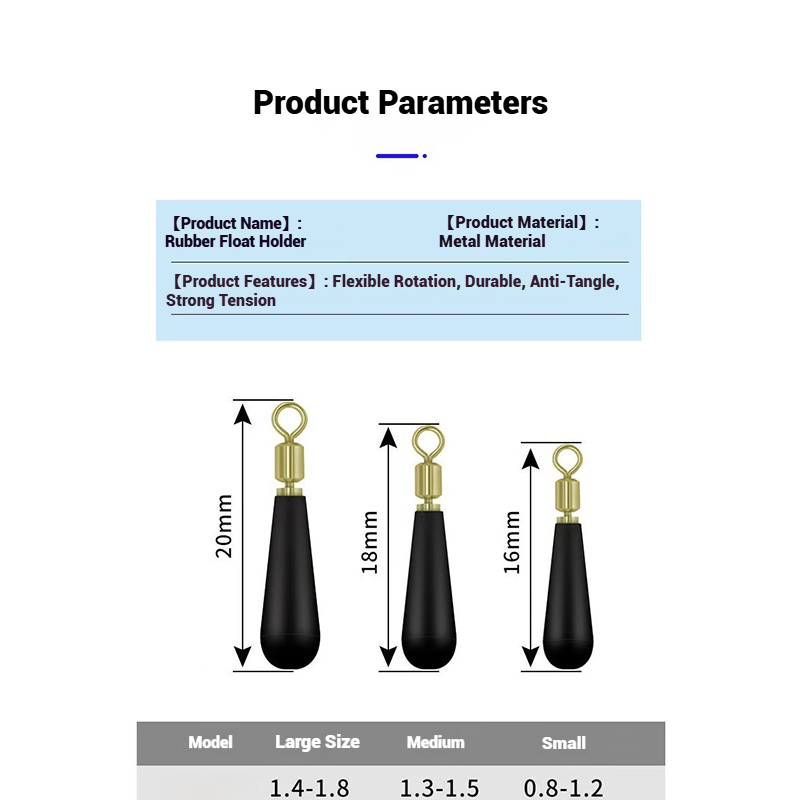 Rotatable Metal Swivel Rubber  - đánh giá và giá Fishing Bobber Float